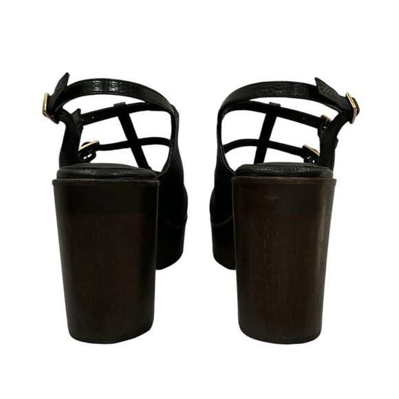 Charlotte Stone Gael Black Platform Mary Jane Heels Size 8 Retro Mod Style - Picture 7 of 10